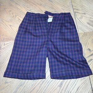 Corbin Ltd Redwood & Ross Vintage Plaid Wool Shorts Purple Blue Mens 39 Made USA